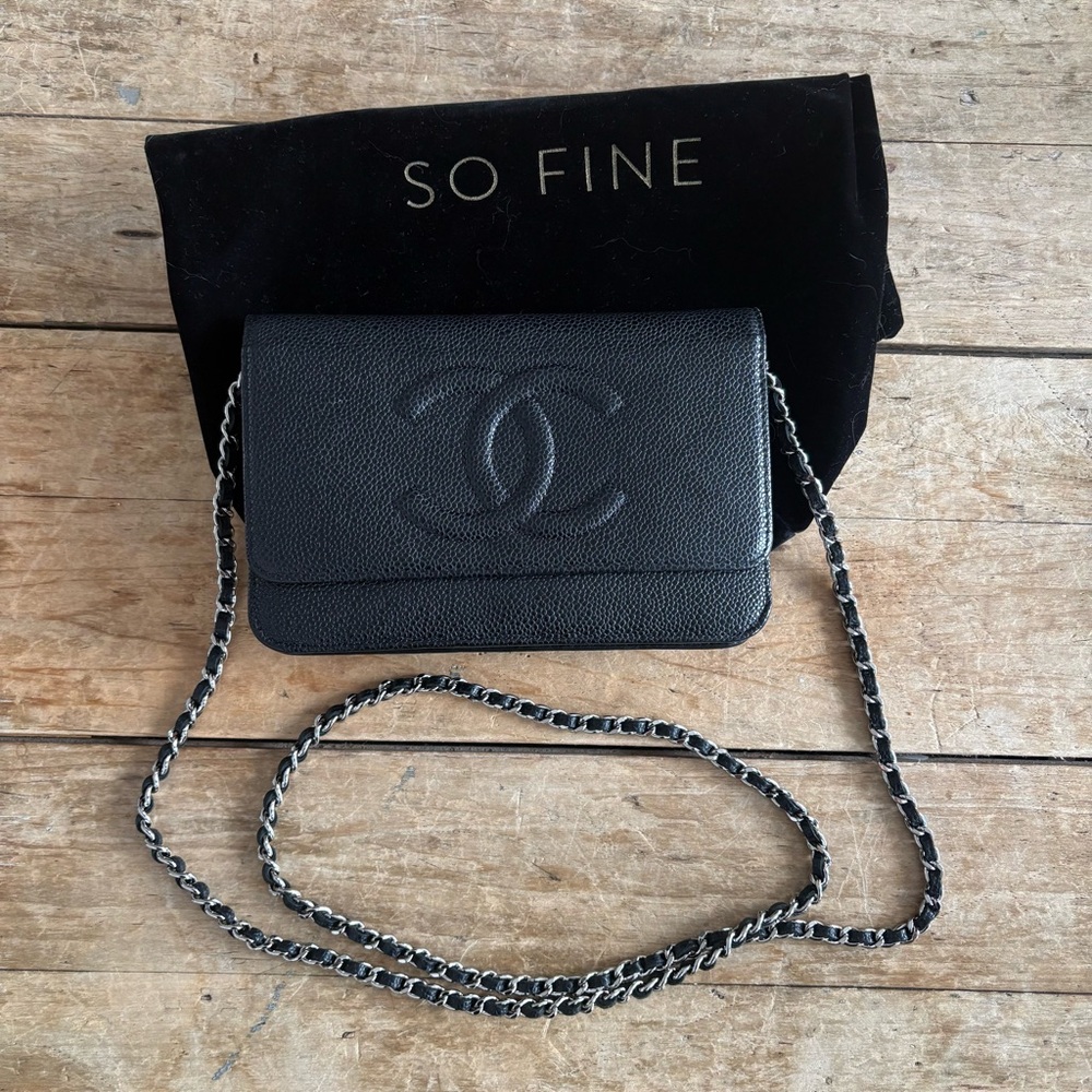 Chanel Wallet on Chain (WOC) – Black Caviar Leather – Excellent Condition